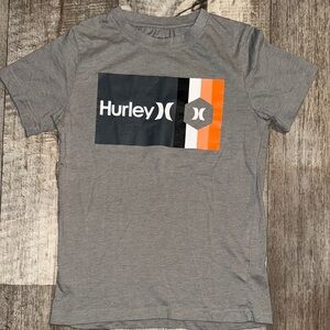 Hurley Gray and Orange Short Sleeve Tee-size 10/12